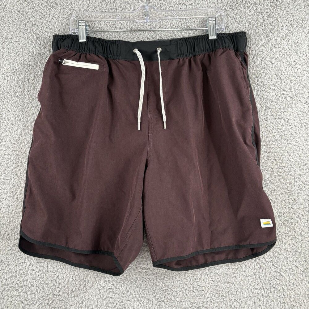 Vuori Banks Shorts Men 2XL XXL Red Performance Athletic Quick Dry Pockets 7"